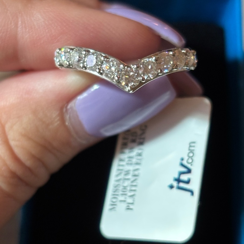 JTV Moissanite Chevron Ring size 6